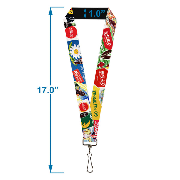 Buckle-Down Lanyard - 1.0" - Vintage Coca-Cola GO REFRESHED Ads And Icons Collage