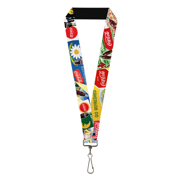 Buckle-Down Lanyard - 1.0" - Vintage Coca-Cola GO REFRESHED Ads and Icons Collage