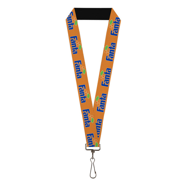 Buckle-Down Lanyard - 1.0" - Vintage Orange FANTA Logo Orange/Blue