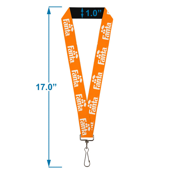 Buckle-Down Lanyard - 1.0" - Vintage Orange FANTA Logo Orange/White