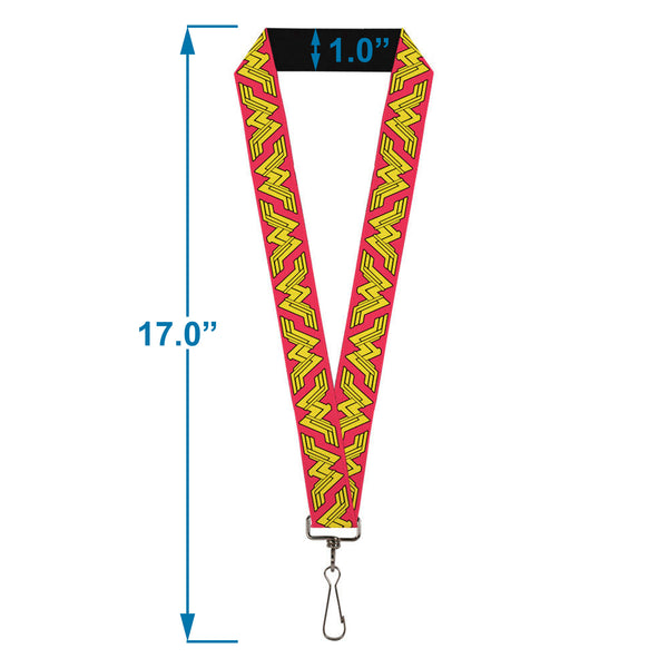 Buckle-Down Lanyard - 1.0" - Wonder Woman New Icon Flip Red/Black/Yellow