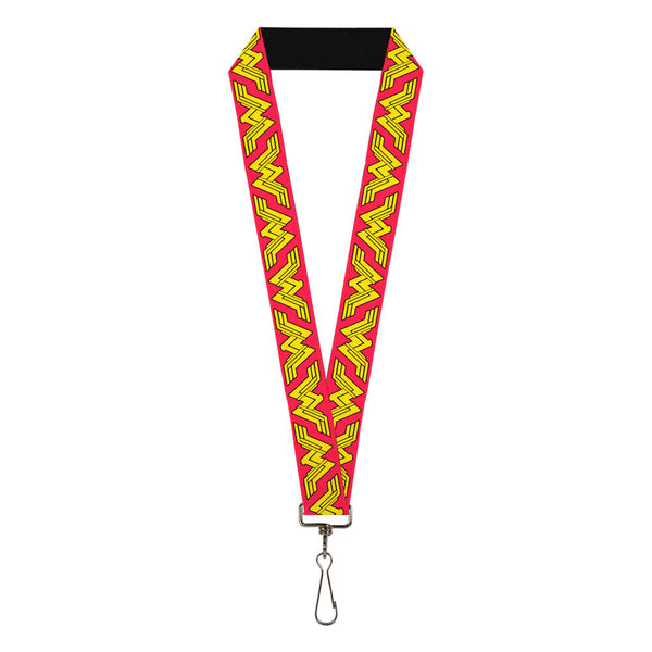 Buckle-Down Lanyard - 1.0" - Wonder Woman New Icon Flip Red/Black/Yellow