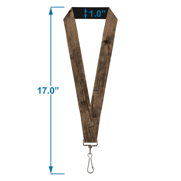 Buckle-Down Lanyard - 1.0" - Wood Grain3 Horizontal Brown