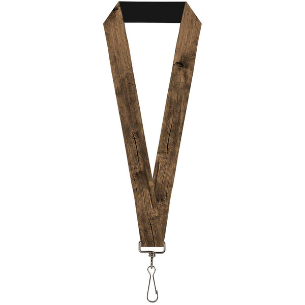 Buckle-Down Lanyard - 1.0" - Wood Grain3 Horizontal Brown