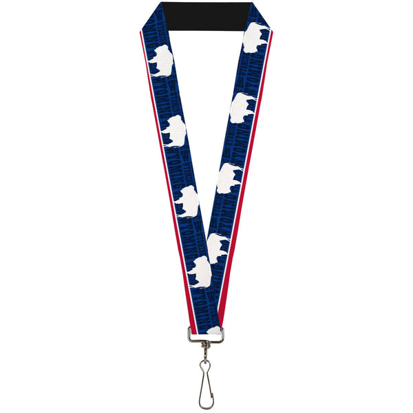 Buckle-Down Lanyard - 1.0" - Wyoming Flags WYOMING Typography