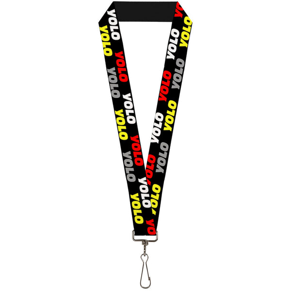 Buckle-Down Lanyard - 1.0" - YOLO2 Black Red White Gray Yellow