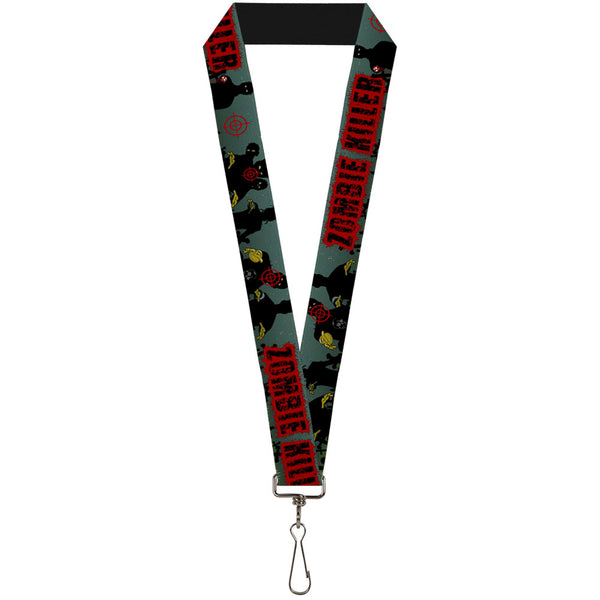 Buckle-Down Lanyard - 1.0" - ZOMBIE KILLER Zombie March Green Red Black