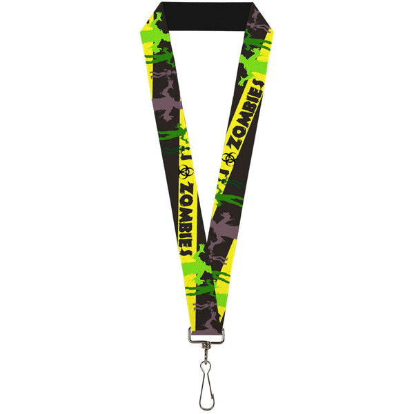 Buckle-Down Lanyard - 1.0" - Zombies Biohazard Black Yellow Green