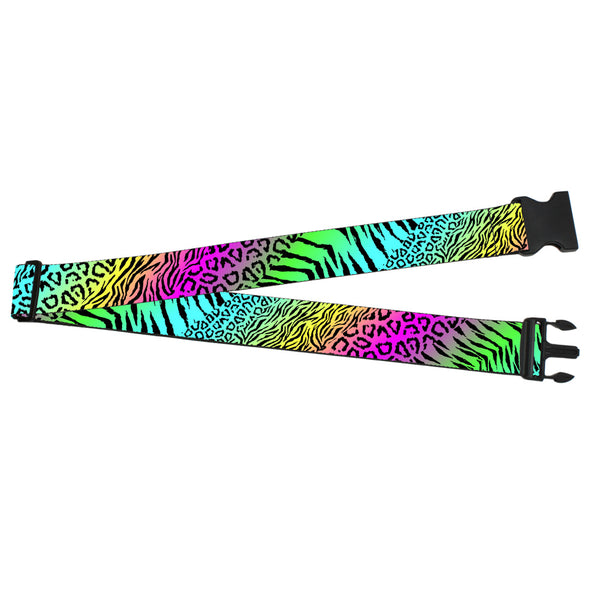 Buckle-Down Luggage Strap - 2.0" - Animal Skins Rainbow/Black