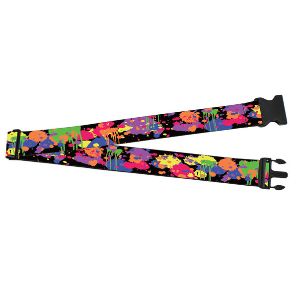 Buckle-Down Luggage Strap - 2.0" - BD Paint Splatter Black/Neon
