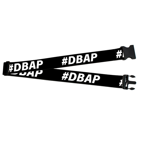 Buckle-Down Luggage Strap - 2.0" - #DBAP Hash Tag Text Black/White