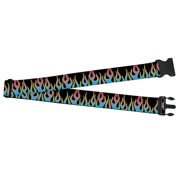 Buckle-Down Luggage Strap - 2.0" - Flames Black/Blue/Pink