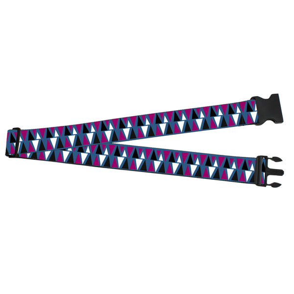 Buckle-Down Luggage Strap - 2.0" - Peaks Turquoise/Fuchsia/Black/White