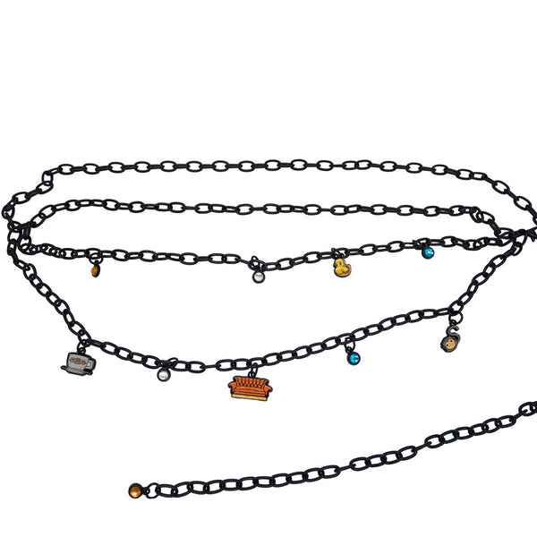 Buckle-Down Metal Chain Belt - Black Chain With Friends Television Series Charms