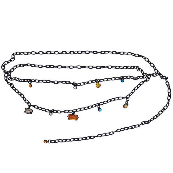 Buckle-Down Metal Chain Belt - Black Chain with Friends Television Series Charms