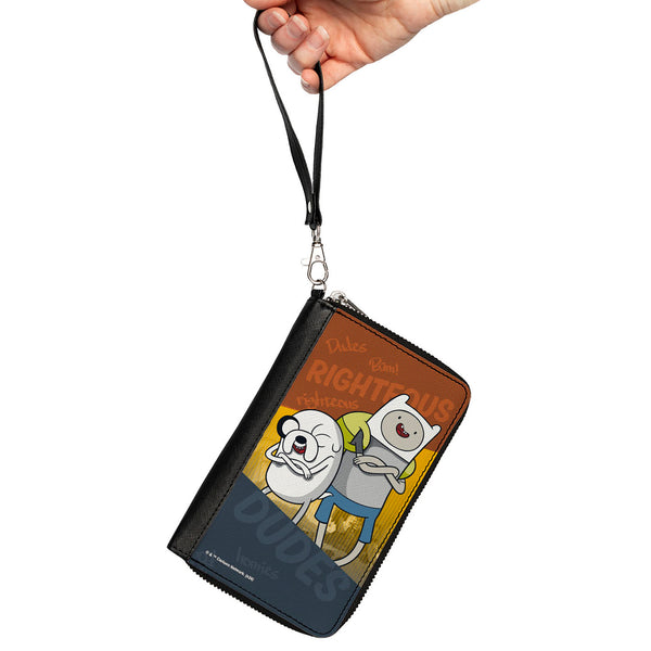 Buckle-Down PU Zip Around Wallet Rectangle - Adventure Time Jake And Finn RIGHTEOUS DUDES Pose Multi Color