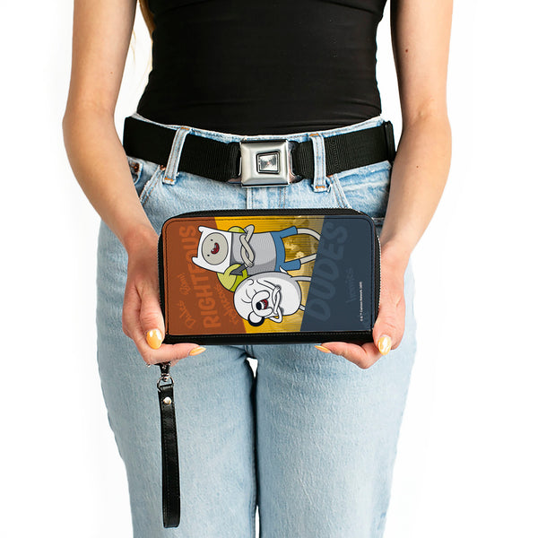 Buckle-Down PU Zip Around Wallet Rectangle - Adventure Time Jake And Finn RIGHTEOUS DUDES Pose Multi Color