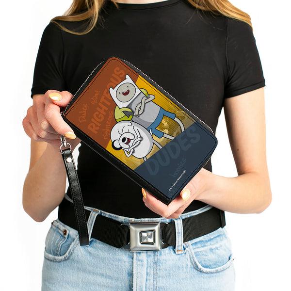 Buckle-Down PU Zip Around Wallet Rectangle - Adventure Time Jake And Finn RIGHTEOUS DUDES Pose Multi Color