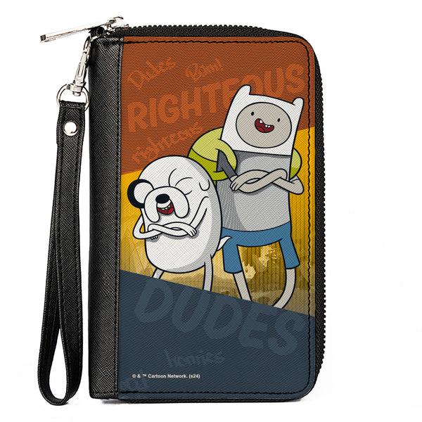 Buckle-Down PU Zip Around Wallet Rectangle - Adventure Time Jake and Finn RIGHTEOUS DUDES Pose Multi Color