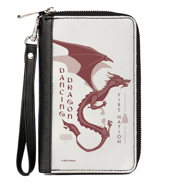 Buckle-Down PU Zip Around Wallet Rectangle - Avatar Last Airbender DANCING DRAGON FIRE NATION White/Pinks