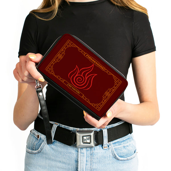 Buckle-Down PU Zip Around Wallet Rectangle - Avatar The Last Airbender FIREBENDING FIRE NATION Icon Reds Orange