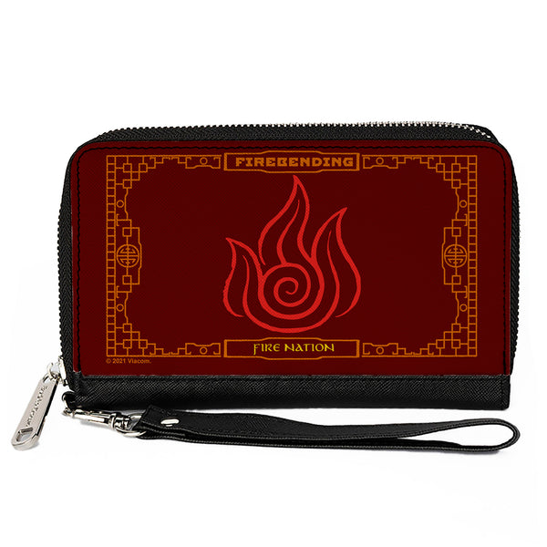 Buckle-Down PU Zip Around Wallet Rectangle - Avatar the Last Airbender FIREBENDING FIRE NATION Icon Reds Orange