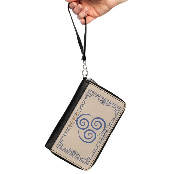 Buckle-Down PU Zip Around Wallet Rectangle - Avatar The Last Airbender AIRBENDING AIR NOMADS Icon Cream Blues