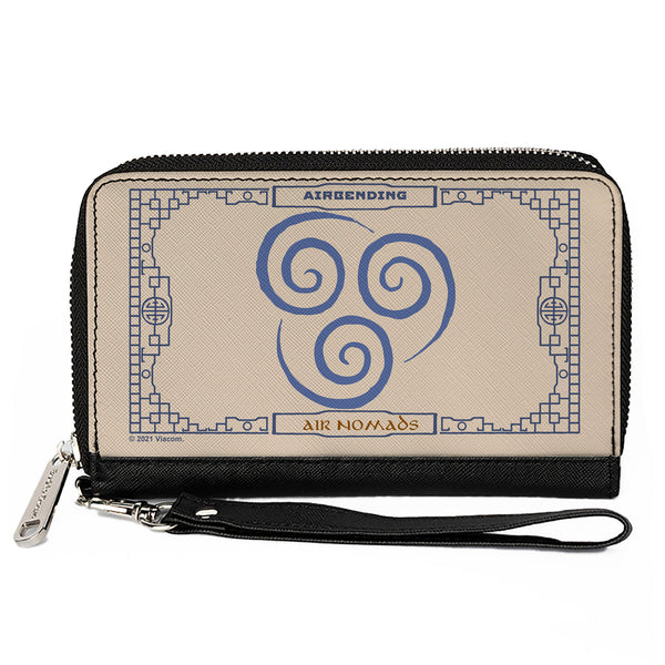 Buckle-Down PU Zip Around Wallet Rectangle - Avatar the Last Airbender AIRBENDING AIR NOMADS Icon Cream Blues