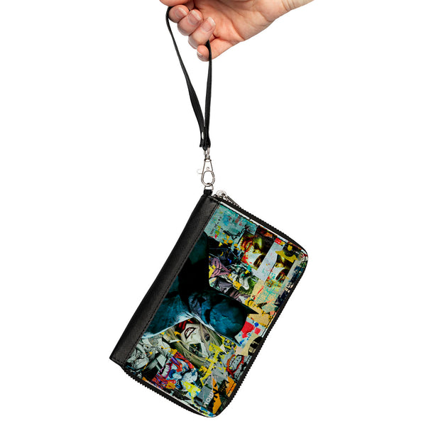 Buckle-Down PU Zip Around Wallet Rectangle - Batman And Gotham City Villains Torn Faces Graffiti Collage2