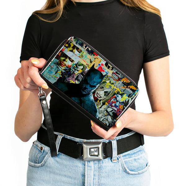 Buckle-Down PU Zip Around Wallet Rectangle - Batman And Gotham City Villains Torn Faces Graffiti Collage2
