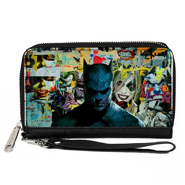 Buckle-Down PU Zip Around Wallet Rectangle - Batman and Gotham City Villains Torn Faces Graffiti Collage2