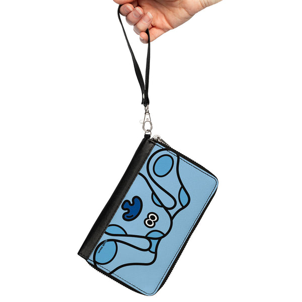 Buckle-Down PU Zip Around Wallet Rectangle - Blue's Clues Blue Face Blues