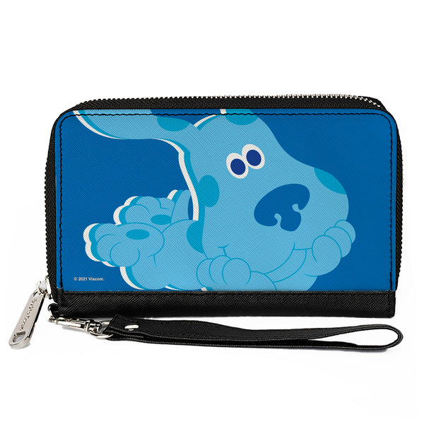 Buckle-Down PU Zip Around Wallet Rectangle - Blue's Clues Blue Full Body Smiling Pose Blues