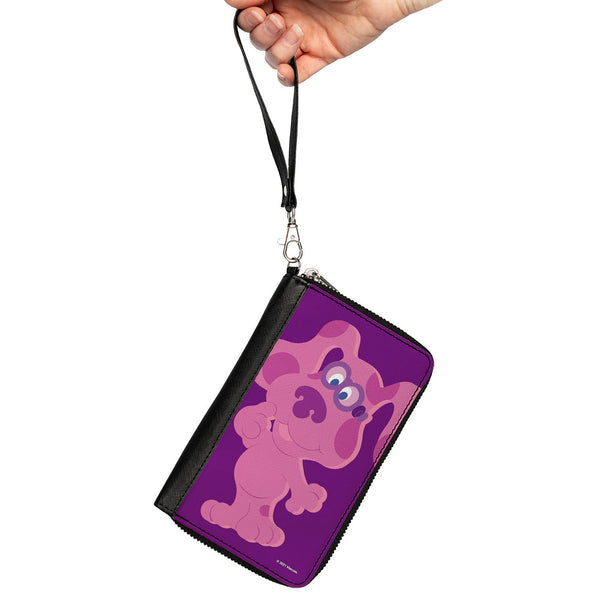 Buckle-Down PU Zip Around Wallet Rectangle - Blue's Clues Magenta Full Body Smiling Pose Pinks
