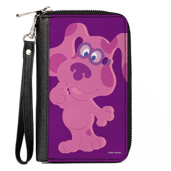 Buckle-Down PU Zip Around Wallet Rectangle - Blue's Clues Magenta Full Body Smiling Pose Pinks