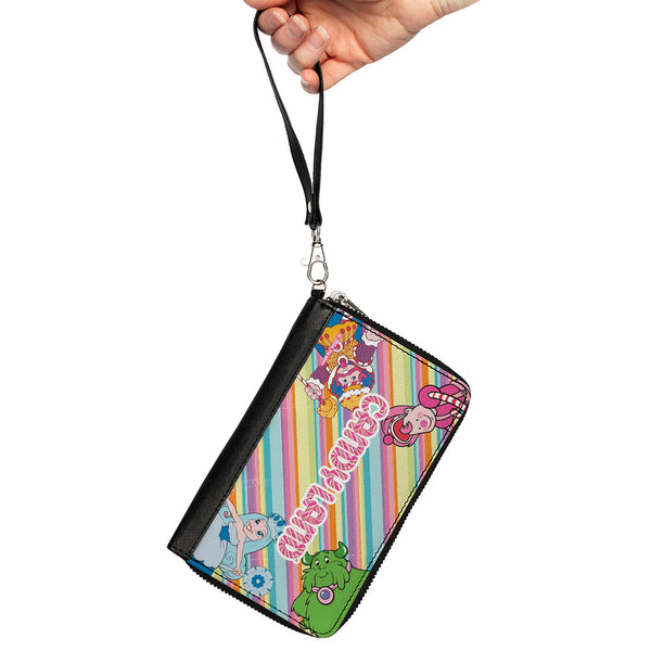Buckle-Down PU Zip Around Wallet Rectangle - CANDY LAND Characters And Title Logo Stripe Multi Color