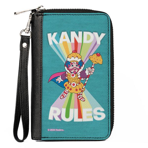 Buckle-Down PU Zip Around Wallet Rectangle - Candy Land KANDY RULES King Kandy Pose Teal/Multi Color