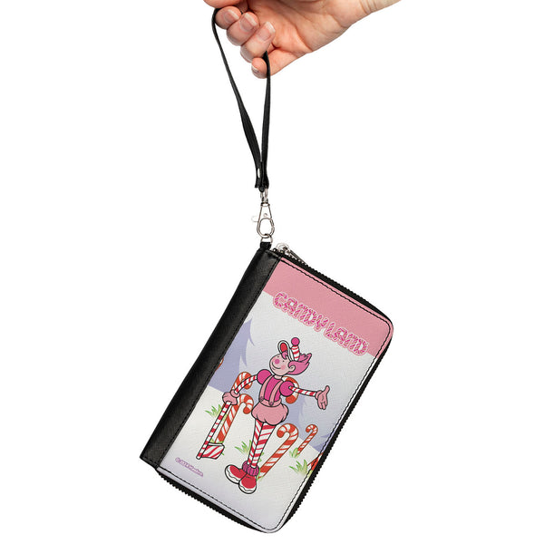 Buckle-Down PU Zip Around Wallet Rectangle - CANDY LAND Mr. Mint Peppermint Forest Pose Multi Color