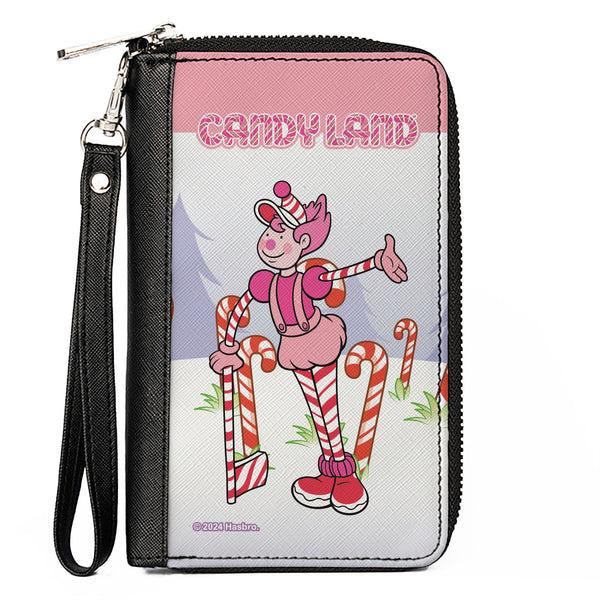 Buckle-Down PU Zip Around Wallet Rectangle - CANDY LAND Mr. Mint Peppermint Forest Pose Multi Color