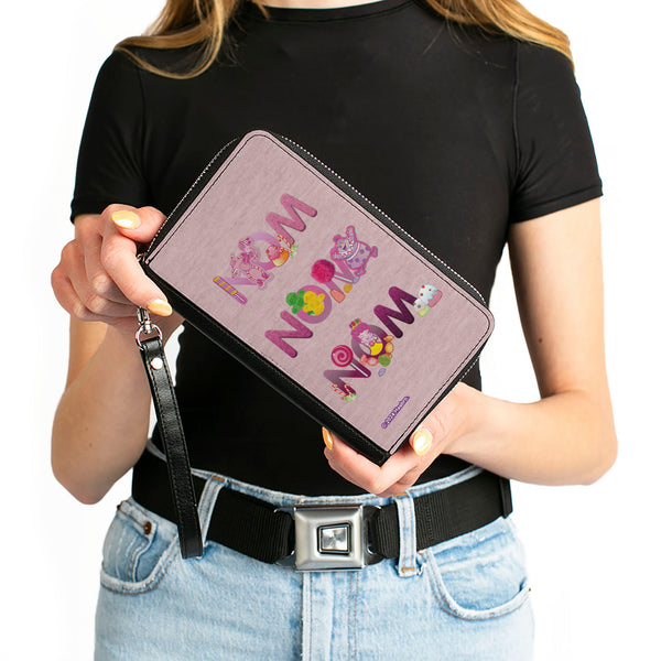Buckle-Down PU Zip Around Wallet Rectangle - Candy Land NOM NOM NOM Characters And Candy Pinks