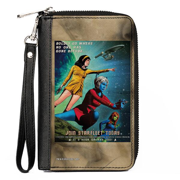 Buckle-Down PU Zip Around Wallet Rectangle - Classic Star Trek JOIN STARFLEET TODAY Member Group Pose