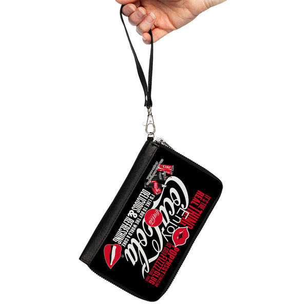 Buckle-Down PU Zip Around Wallet Rectangle - Coca-Cola IT'S THE REAL THING Collage Black/Red/White