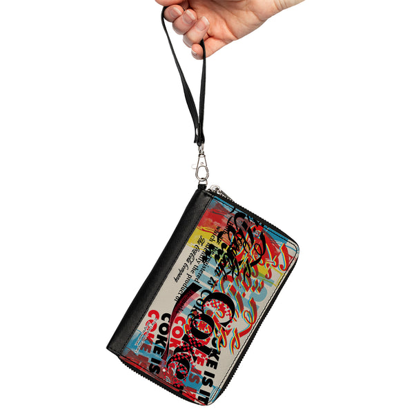 Buckle-Down PU Zip Around Wallet Rectangle - COKE IS IT Pop Art Collage Multi Color
