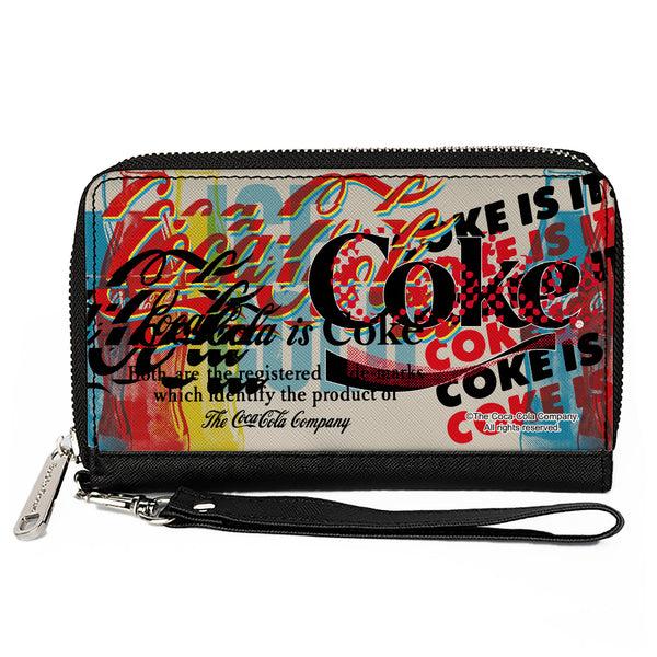 Buckle-Down PU Zip Around Wallet Rectangle - COKE IS IT Pop Art Collage Multi Color