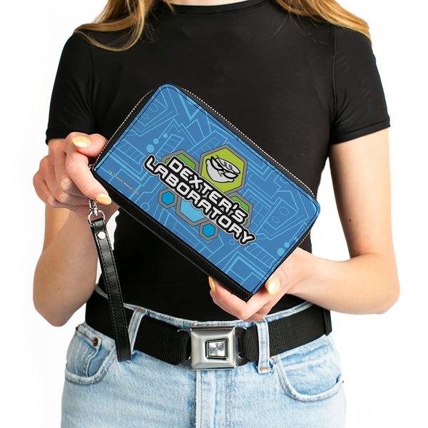 Buckle-Down PU Zip Around Wallet Rectangle - DEXTER'S LABORATORY Icon Blues