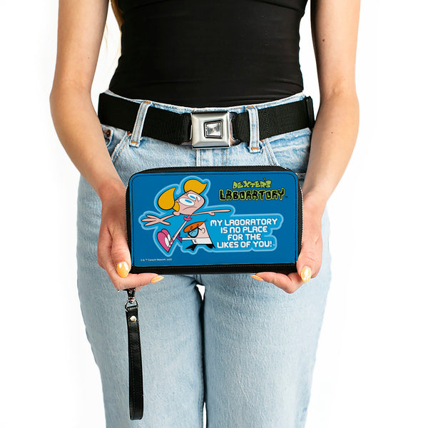 Buckle-Down PU Zip Around Wallet Rectangle - DEXTER'S LABORATORY Dexter And Dee Dee NO PLACE FOR THE LIKES OF YOU Pose Blues