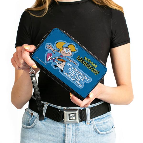 Buckle-Down PU Zip Around Wallet Rectangle - DEXTER'S LABORATORY Dexter And Dee Dee NO PLACE FOR THE LIKES OF YOU Pose Blues