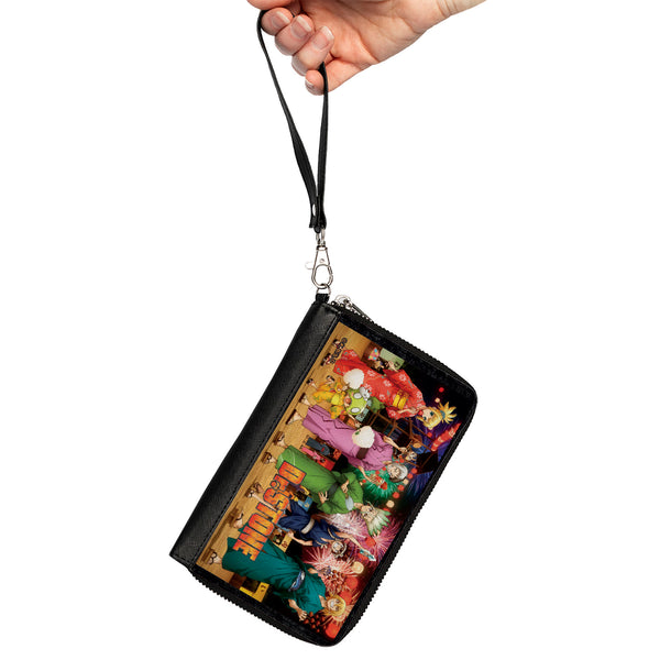 Buckle-Down PU Zip Around Wallet Rectangle - DR. STONE Six Character Festival Pose And Title Logo