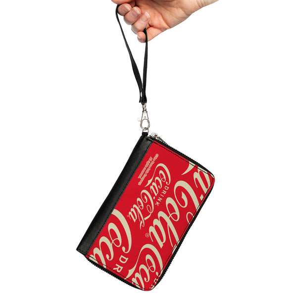Buckle-Down PU Zip Around Wallet Rectangle - DRINK COCA-COLA Close-Up Red/White