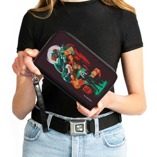 Buckle-Down PU Zip Around Wallet Rectangle - Dungeons And Dragons Character Collage Brown/Multi Color